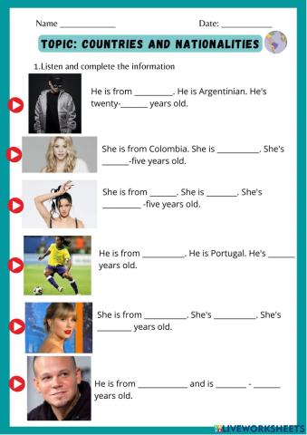 Countries and nationalities