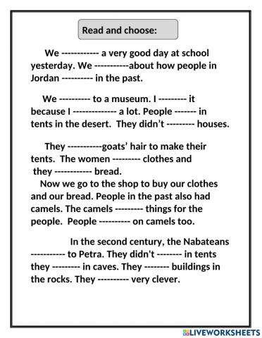 The Past regular & irregular verbs