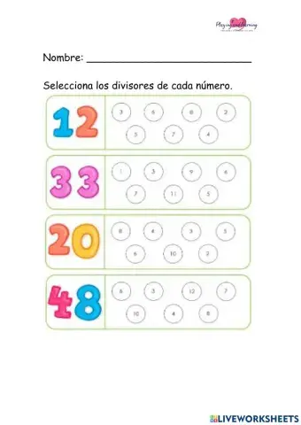 Divisores de números