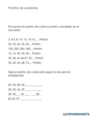 Sucesiones numéricas