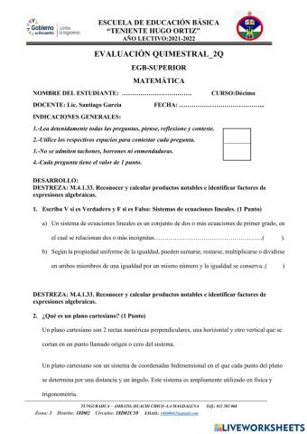 Evaluación sumativa-segundo parcial-2q