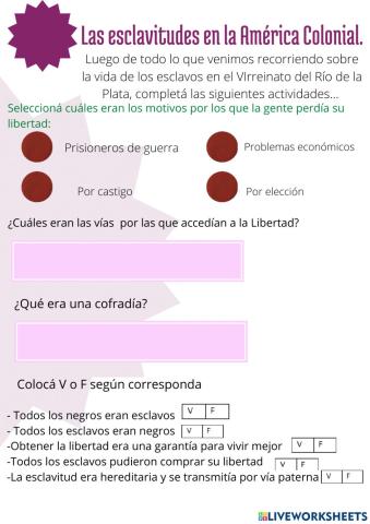 Esclavitudes en la américa colonial