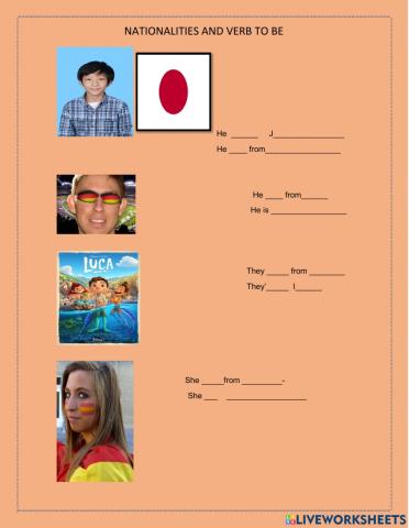 Nationalities and verb to be