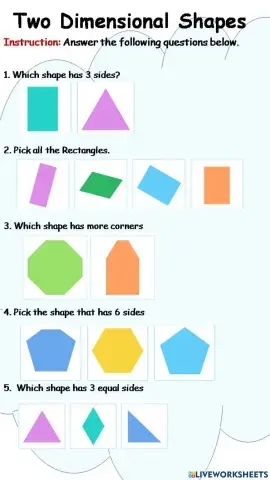 Two dimensional shapes