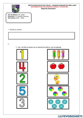 Evaluación de Matematicas