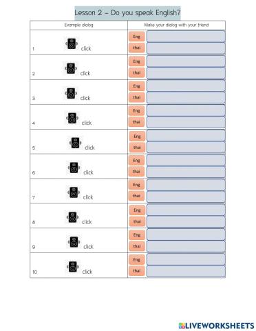Lesson 2 - Do you speak English?