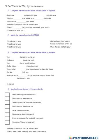 I'll be there for your- Song