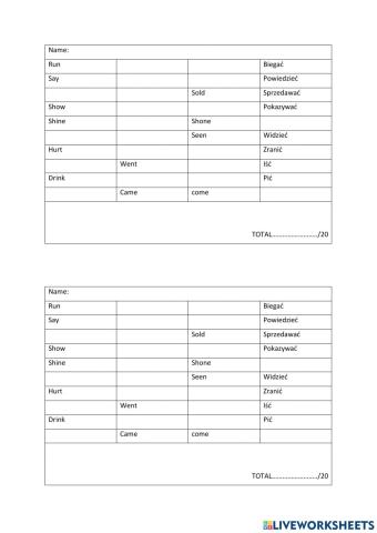 Irregular verbs part 5