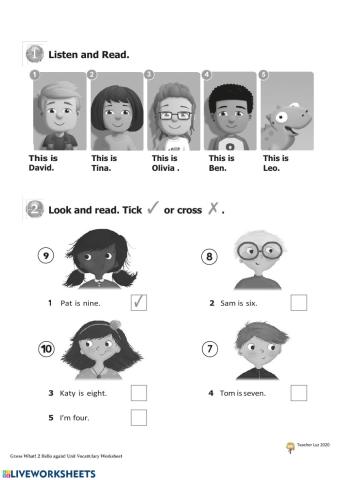 GW2 unit 0 vocabulary