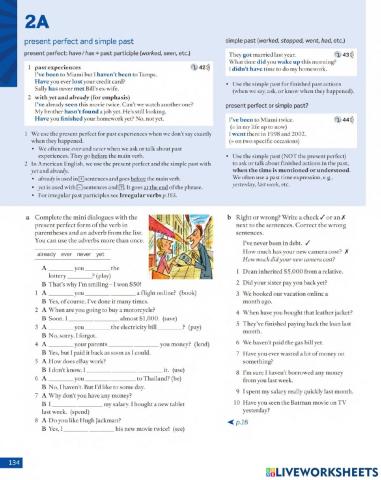 Present Perfect and Simple Past