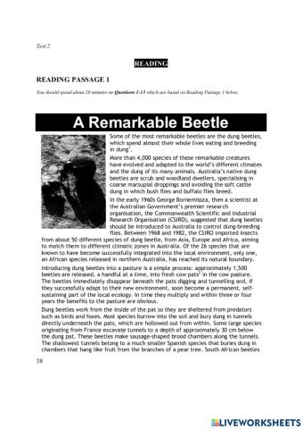 Ielts  reading book 3 test 2 part 1