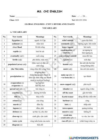 Foreign Teacher-GE8-U3-Vocabulary
