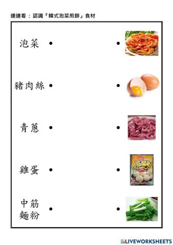 認識泡菜煎餅食材1