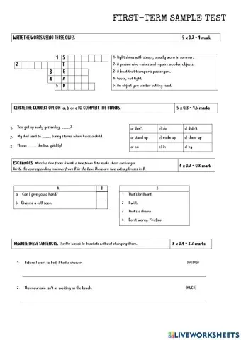 First-term test mock exam