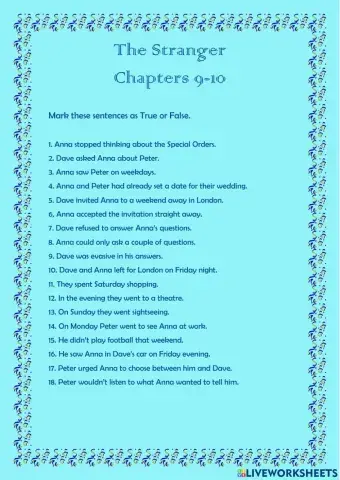 The Stranger: Chapters 9-10