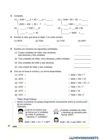 Representemos números en forma desarrollada