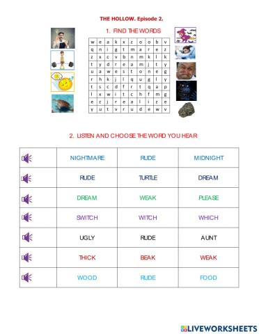 The Hollow. 1-2 Words + Listening