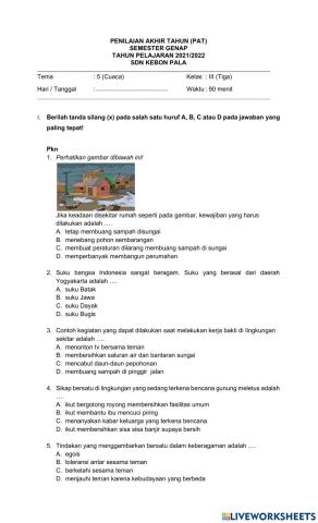 Soal PAT Tema 5