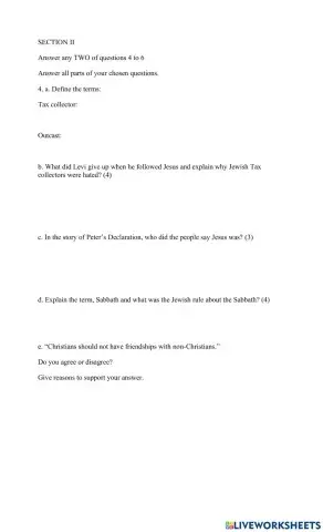 Religious Studies BJC Practice