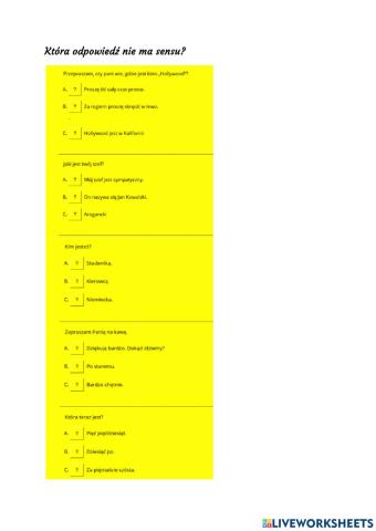 Która odpowiedź nie ma sensu?