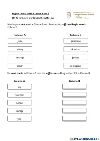 Term 3 Week 8 Lesson 1 and 2