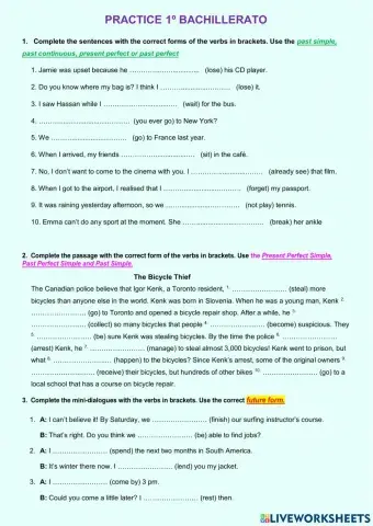 PRACTICE 1º BACHILLERATO 