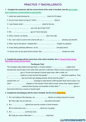 PRACTICE 1º BACHILLERATO 