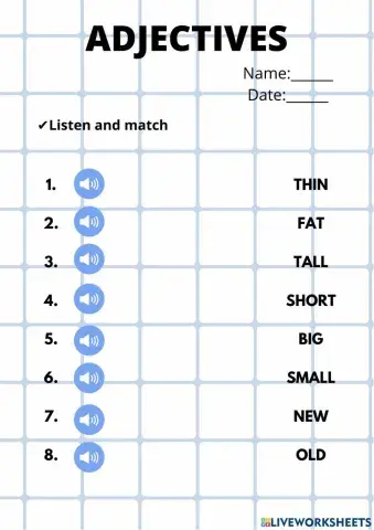 Adjectives listening