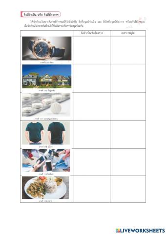 สิ่งจำเป็น หรือ ต้องการ