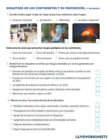 Desastres en los continentes