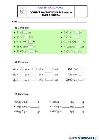 Control mates mesura 3t