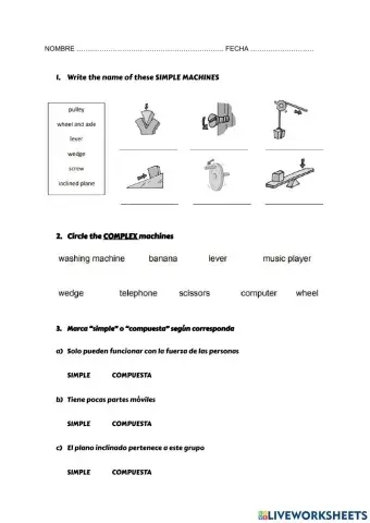 Simple and complex machines