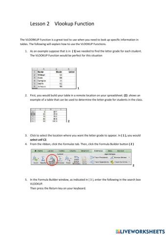 Lesson 2 VLOOKUP function