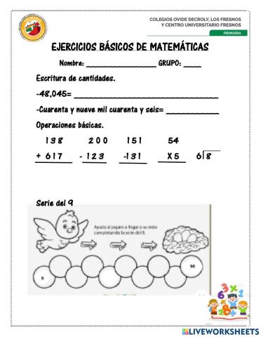 Escritura de cantidades con milares