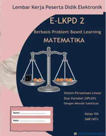 E-lkpd 2 spldv menggunakan metode substitusi