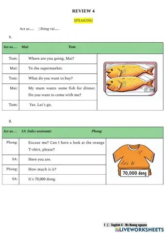 E4 (speaking) Review 4 -nuongnguyen