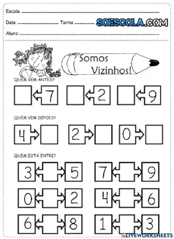 Antecessor e Sucessor - Nível 1