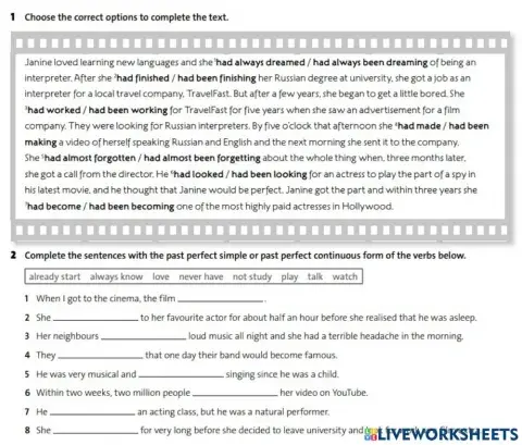 Past perfect simple-continuous