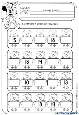 Complete os números - Nível 2