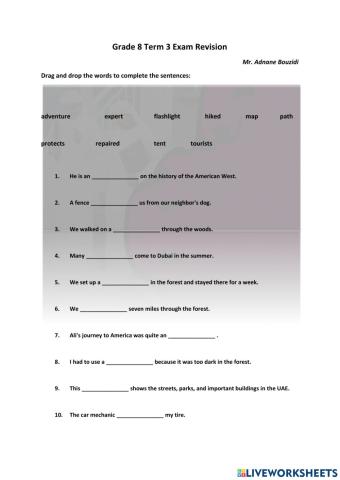 Adventure Vocabulary