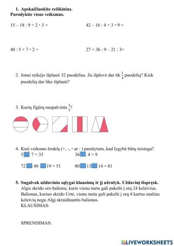 Įvairūs uždaviniai