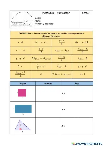 Fórmulas áreas y volúmenes
