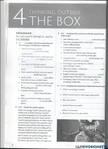 Used to, be used to, get used to