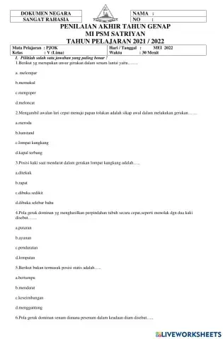 Pat pjok 5 genap 21-22