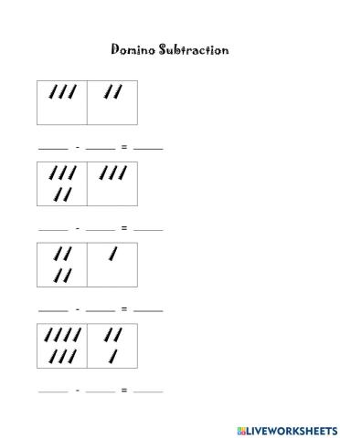 Domino Math 14 Subtraction