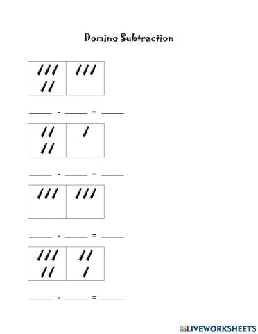 Domino Math 15 Subtraction