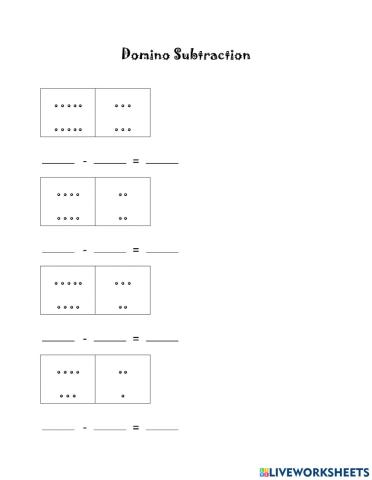 Domino Math 16 Subtraction