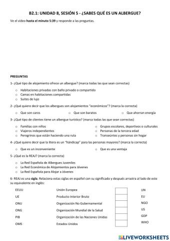 ALCE B2.1 U8S5 CO Los albergues turísticos