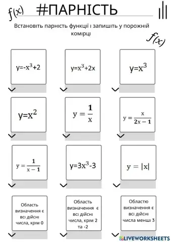 Встановити парність функції