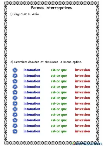 Formes interrogatives